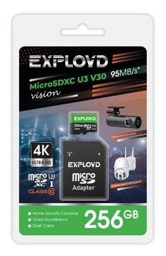  EXPLOYD MicroSDXC 256GB Class 10 (U3) V30 Vision +  SD 95 MB/s