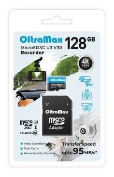   OLTRAMAX MicroSDXC 128GB Class 10 (U3) V30 Recorder +  (SD