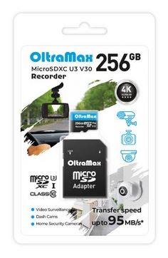  OLTRAMAX MicroSDXC 256GB Class 10 (U3) V30 Recorder +  (SD 95 MB/s)