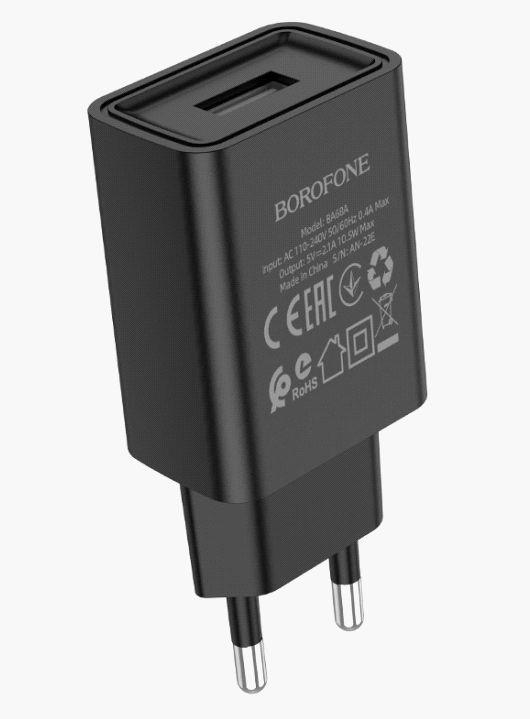 СЗУ BOROFONE (6974443385663) BA68A Glacier 1USB черный