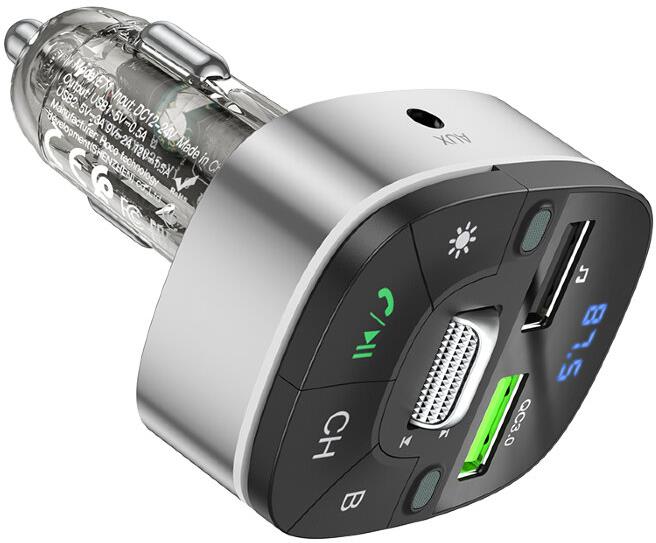 ��� HOCO (6931474789075) E71 Crystal transparent discovery edition QC3.0 car BT