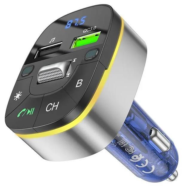 ��� HOCO (6931474789082) E71 Crystal transparent discovery edition QC3.0 car BT