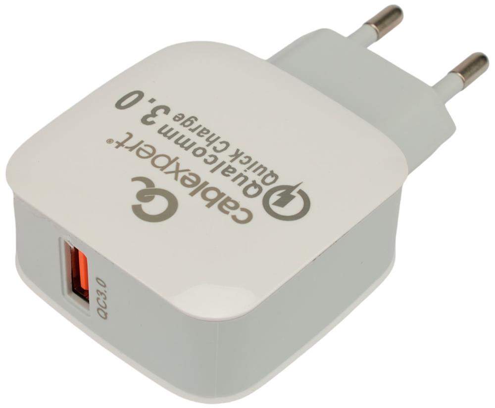 Универсальный адаптер питания Cablexpert (21074) MP3A-PC-40, QC3.0, 1 порт USB,