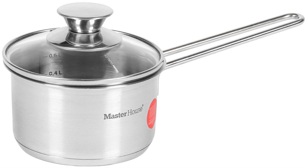 Ковш MASTER HOUSE Piccolo-0,8 со стеклянной...