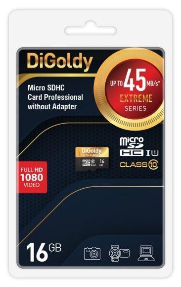  DIGOLDY 16GB microSDHC Class 10 UHS-1 Extreme [DG016GCSDHC10UHS-1-ElU1 w]