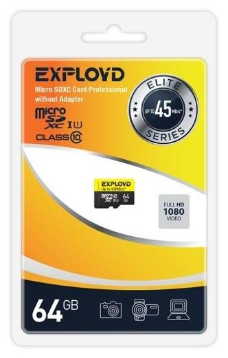   EXPLOYD 64GB microSDXC Class 10 UHS-1 Elite