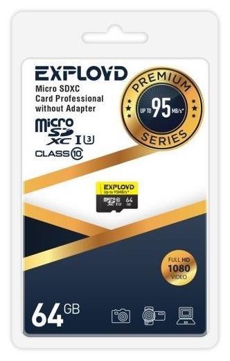   EXPLOYD 64GB microSDXC Class 10 UHS-1 Premium (U3)