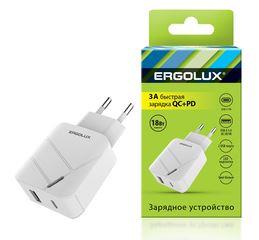 СЗУ ERGOLUX (15252) ELX-РA01QC-C01 18Вт 1USB+1Type C белый