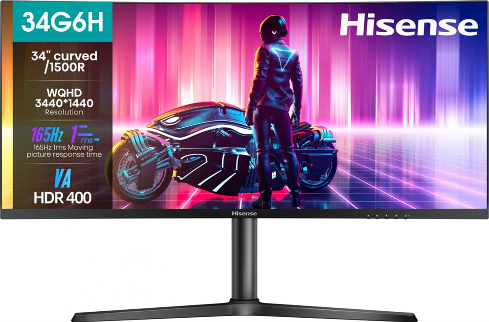  HISENSE 34 34G6H VA WQ  1MS HDMI DP HAS PIV 165HZ 400CD EX CUR