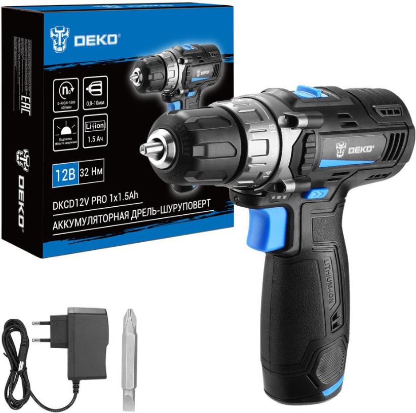 Аккумуляторная дрель-шуруповерт DEKO DKCD12V...