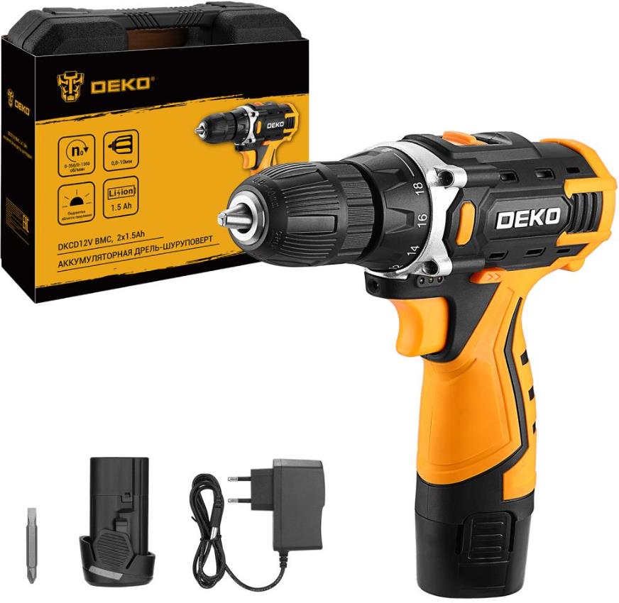 Аккумуляторная дрель-шуруповерт DEKO DKCD12V в...