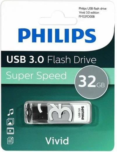 Флешка PHILIPS 32Gb VIVID3.0 Белый/Серый (FM32FD00B/97)