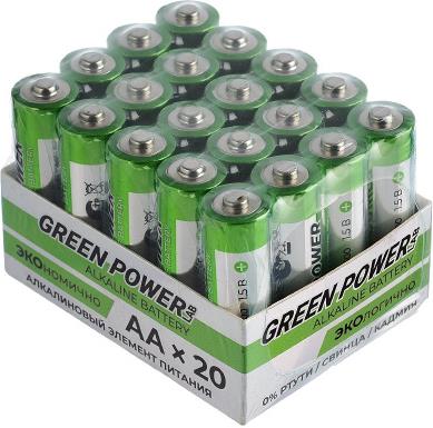  GREEN POWERLAB (00-00028751) LR6 AA BOX20 Shrink 4 Alkaline 1.5V