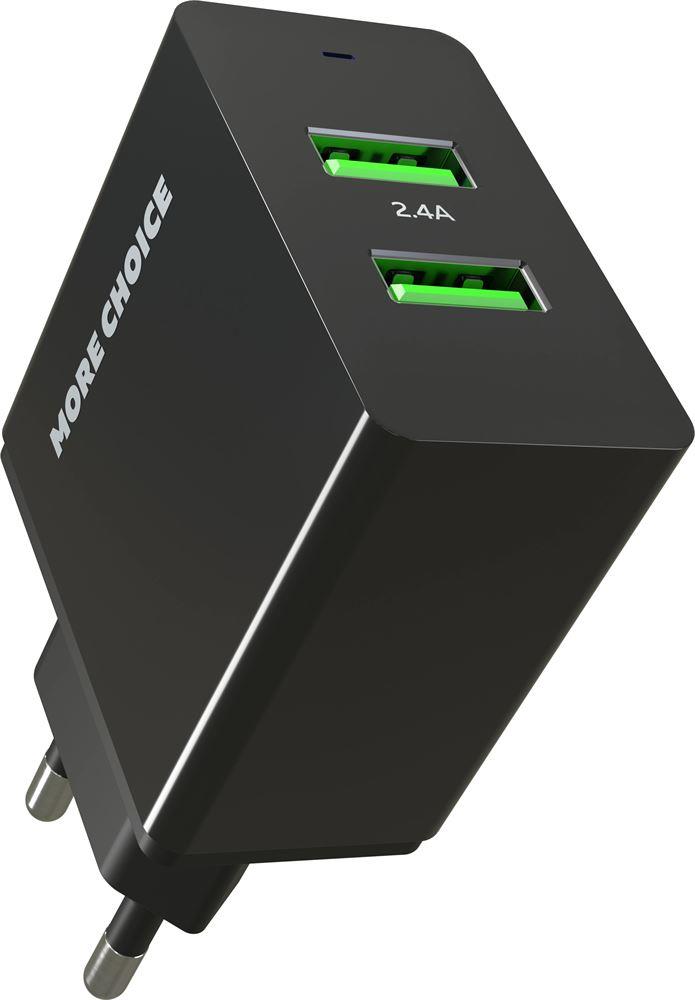 СЗУ MORE CHOICE (4610196409868) NC11 СЗУ 2USB 2.4A Black Black