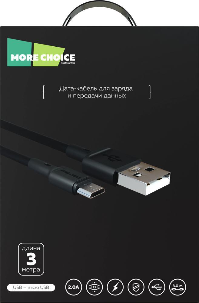  MORE CHOICE (4620202551023) K19m USB 2.0A  micro USB - 3 Black