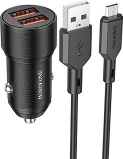  BOROFONE (6974443387360) BZ19 Black 2USB 2.4A 12W  micro USB