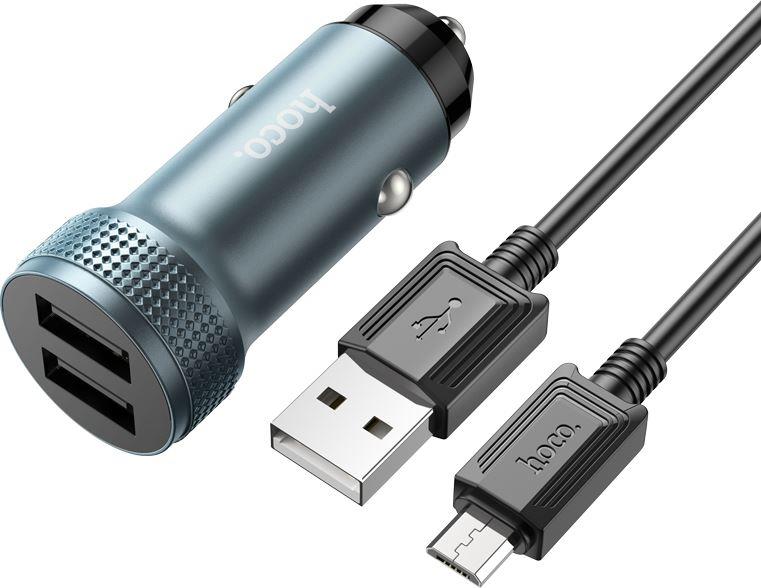  HOCO (6931474795656) Z49 Metal grey  2USB 2.4A  micro USB