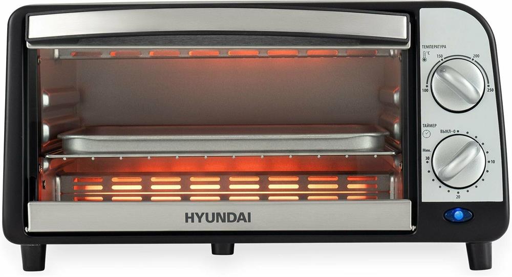 Мини-печь HYUNDAI MIO-HY071 9л. 800Вт серебристый/черный