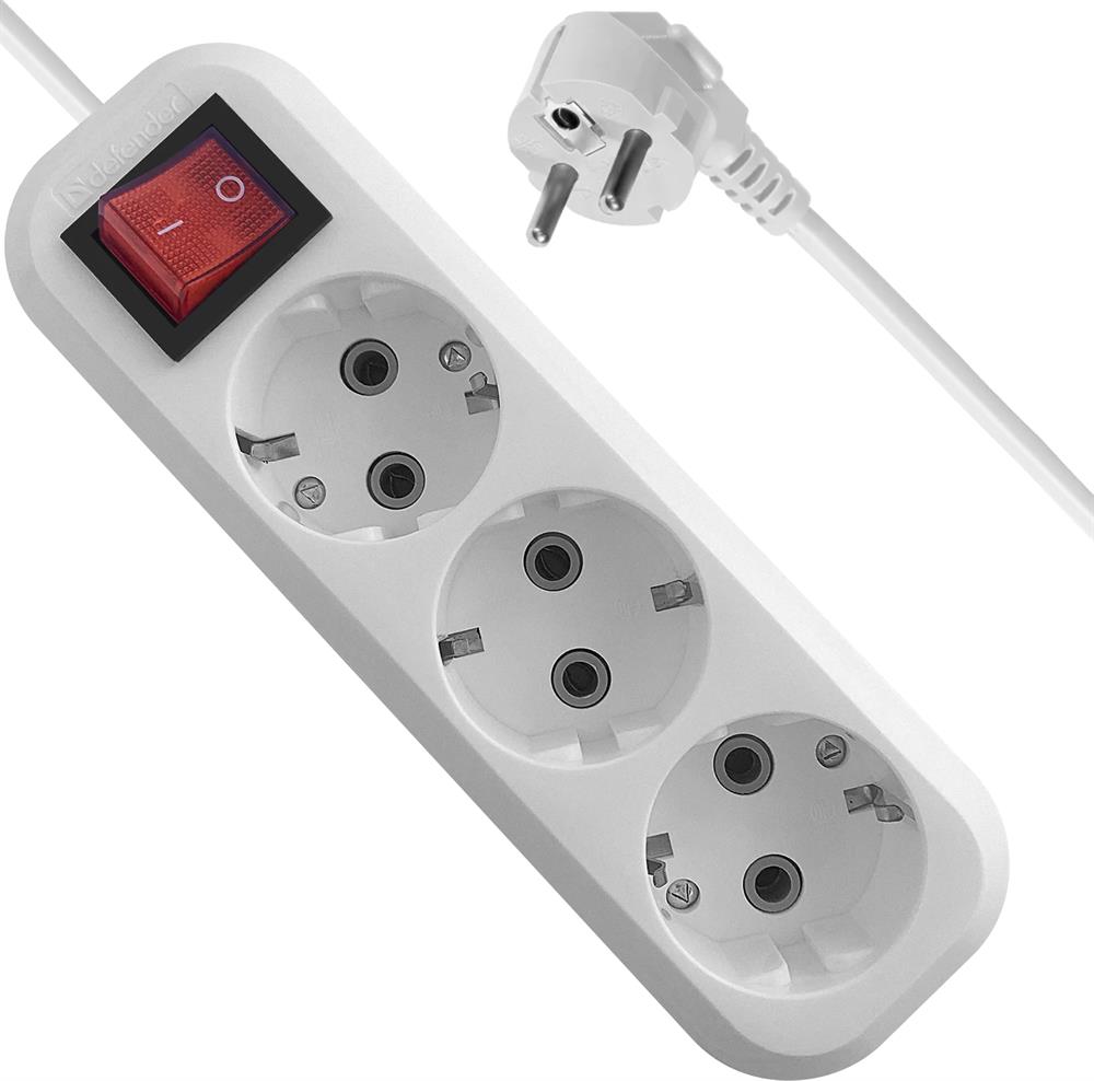 Удлинитель DEFENDER (99360) L330 16 А, 3 роз х...