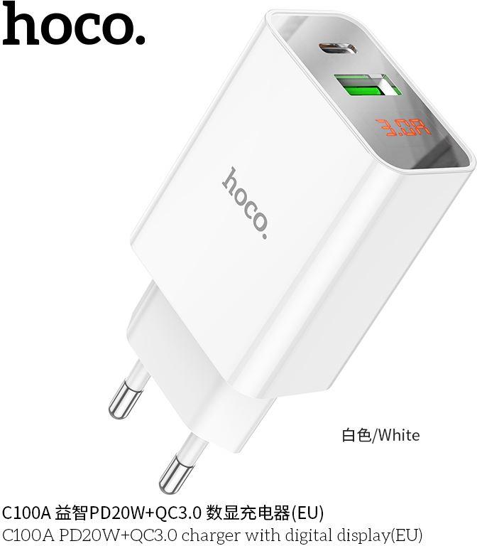 СЗУ HOCO (6931474769824) C100Aaa 1USB+1Type-C...