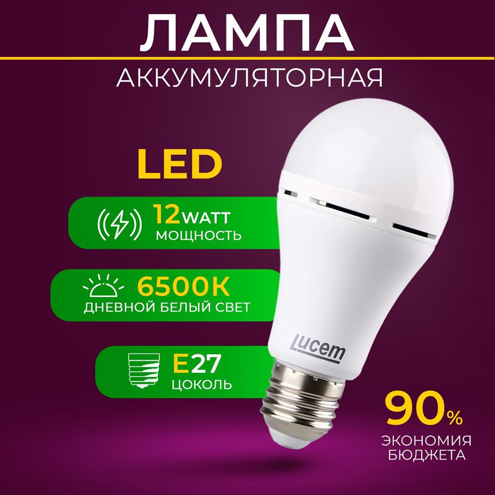 LUCEM (FLEBL122765L) LM-EBL ,12W 6500K E27, белый