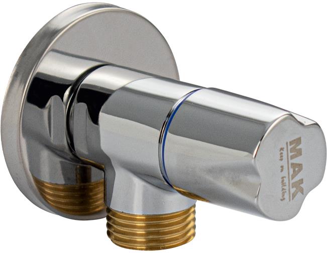 Кран MAK 1391 Кран металлокерамика угловой 1/2"х1/2", круглая ручка, с