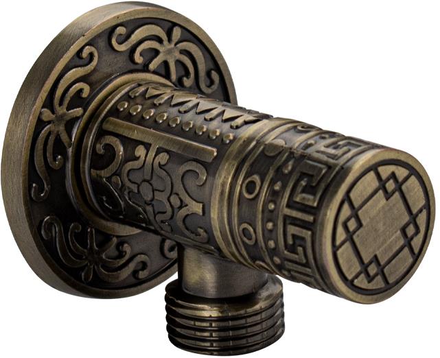 Кран MAK 1393 Кран металлокерамика угловой 1/2"х1/2", круглая ручка, с