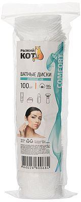  РЫЖИЙ КОТ Ватные диски, 100 шт (105775)