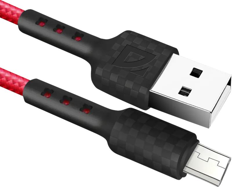  DEFENDER (87115RED) USB кабель F181 Micro 1м,...