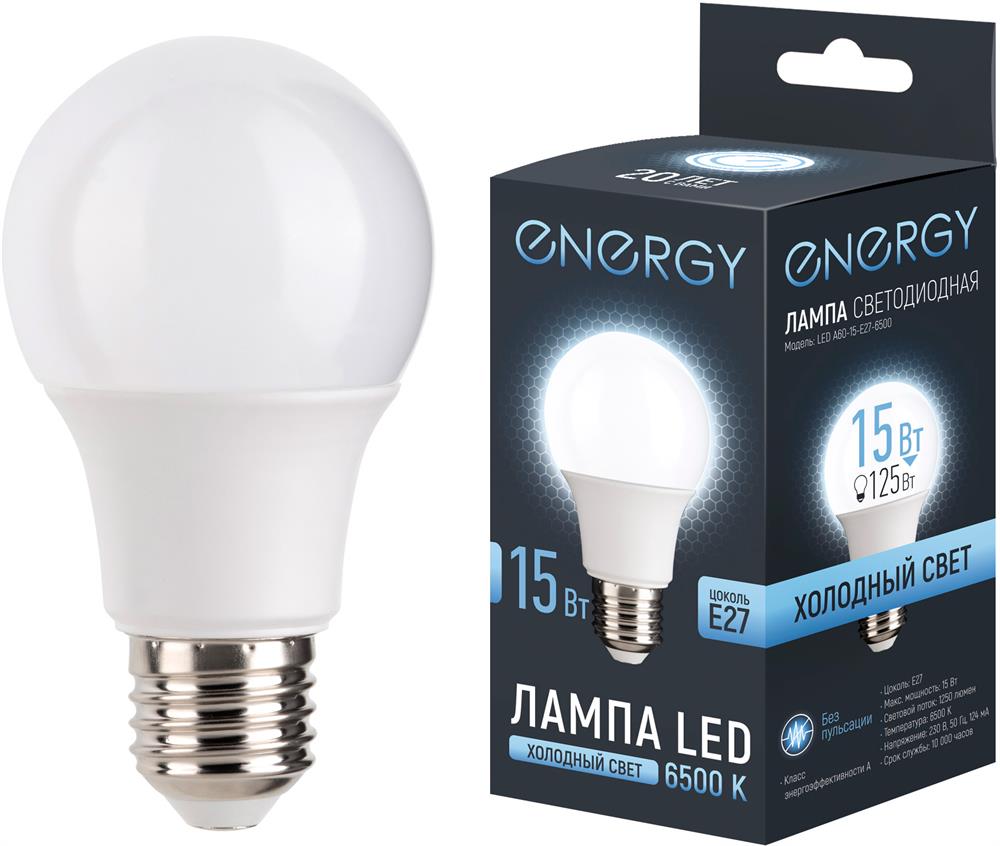 Лампа светодиодная ENERGY LED А60-15-E27-6500...