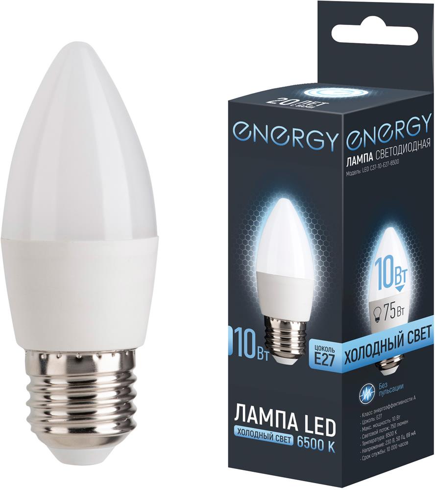 Лампа светодиодная ENERGY LED С37-10-E27-6500...