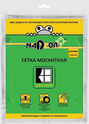 Сетка москитная для окон NADZOR Сетка москитная для окон, 1,5*1,5 м, белая, в