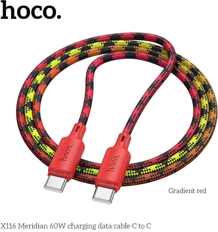  HOCO (6942007650847) X116aa USB 3.0A 60W  Type-C Type-C 1 , Gradient