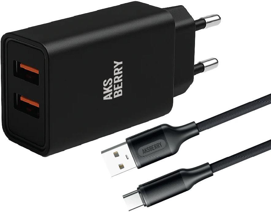  AKSBERRY (6900209230014) T38 2 USB 2.4A +  Type C, 