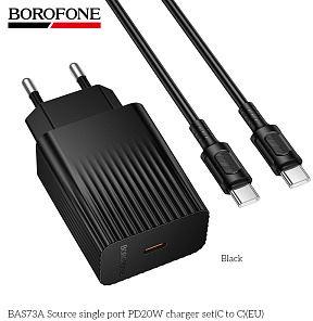  BOROFONE (6941991122736) BAS73Aaa 1Type-C 3.0A PD20W  Type-C Type-C Black