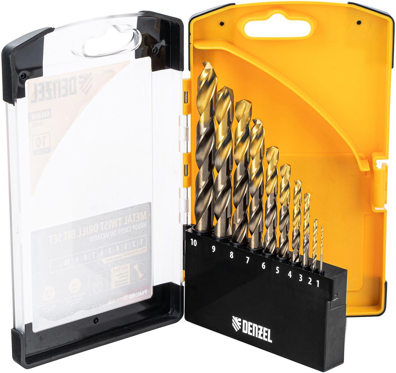  DENZEL ����� ����� �� �������, 1-10 ��, �6�5�8-TiN, Golden Tip, 10 �� 723005