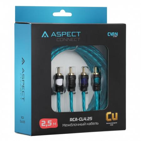  ASPECT RCA-CL4.25, Cyan Line, ����� ����, OFC, 1 �����, 4RCA-4RCA, 2.5�