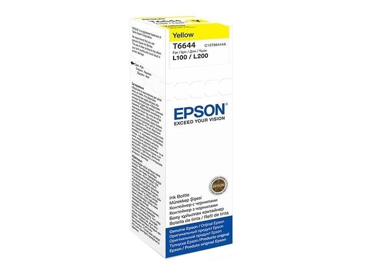 чернила для принтера EPSON T6644 желтый для L100 (C13T66444A)