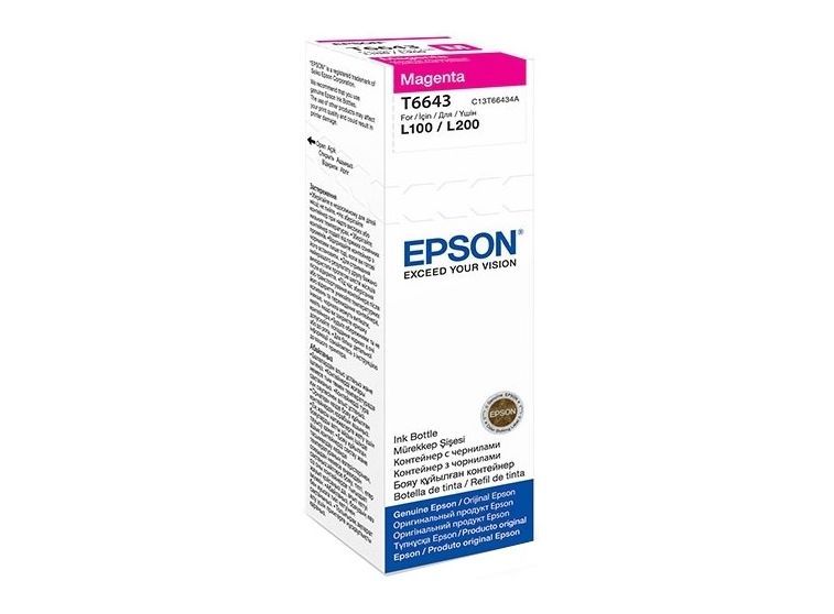 чернила для принтера EPSON T6643 пурпурный для L100 (C13T66434A)