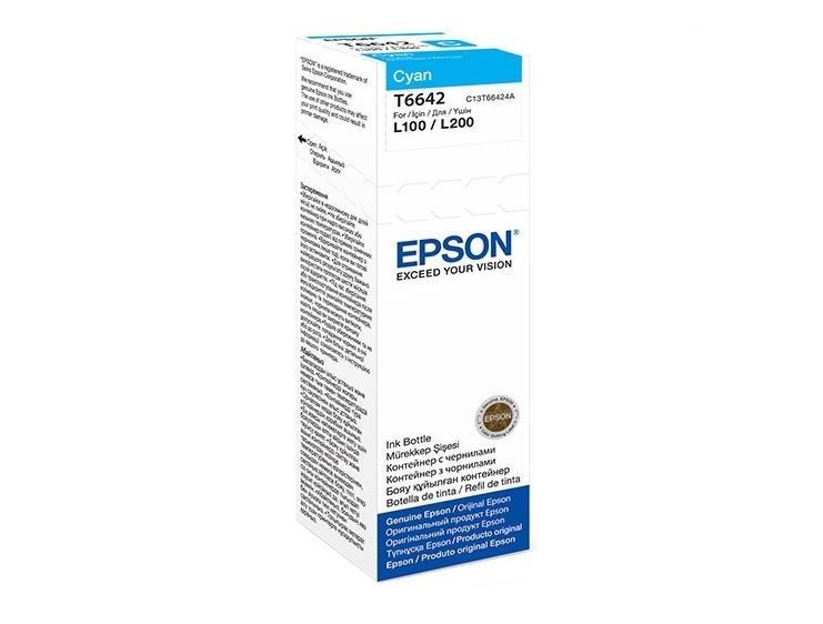 чернила для принтера EPSON T6642 голубой для L100 (C13T66424A)